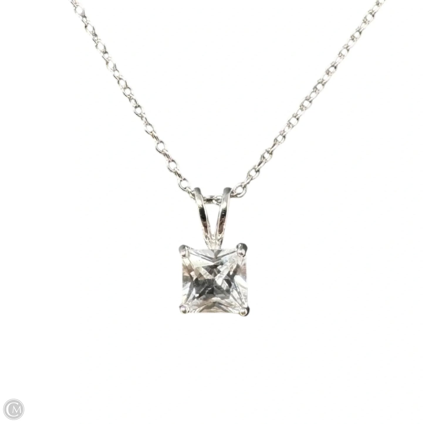 CZ Pendant Necklace Sterling Silver
