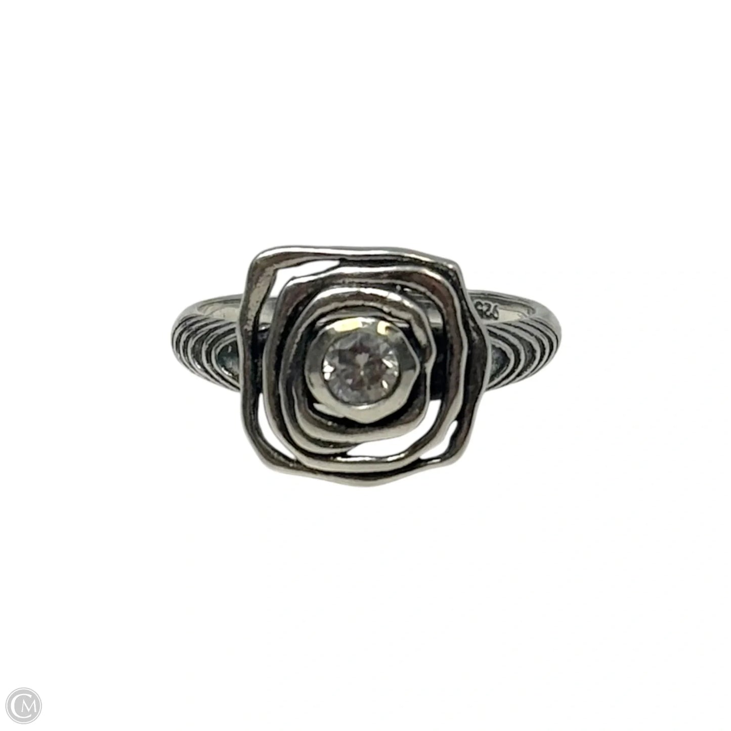 Square Spiral Ring Sterling Silver, Size: 8