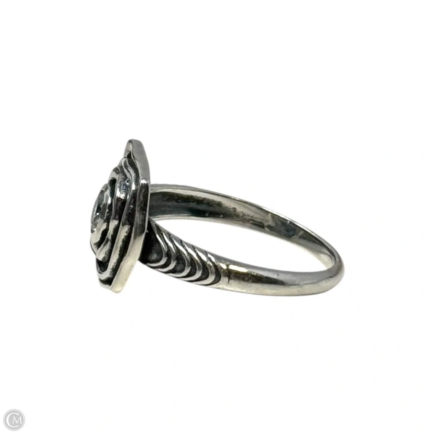 Square Spiral Ring Sterling Silver, Size: 8