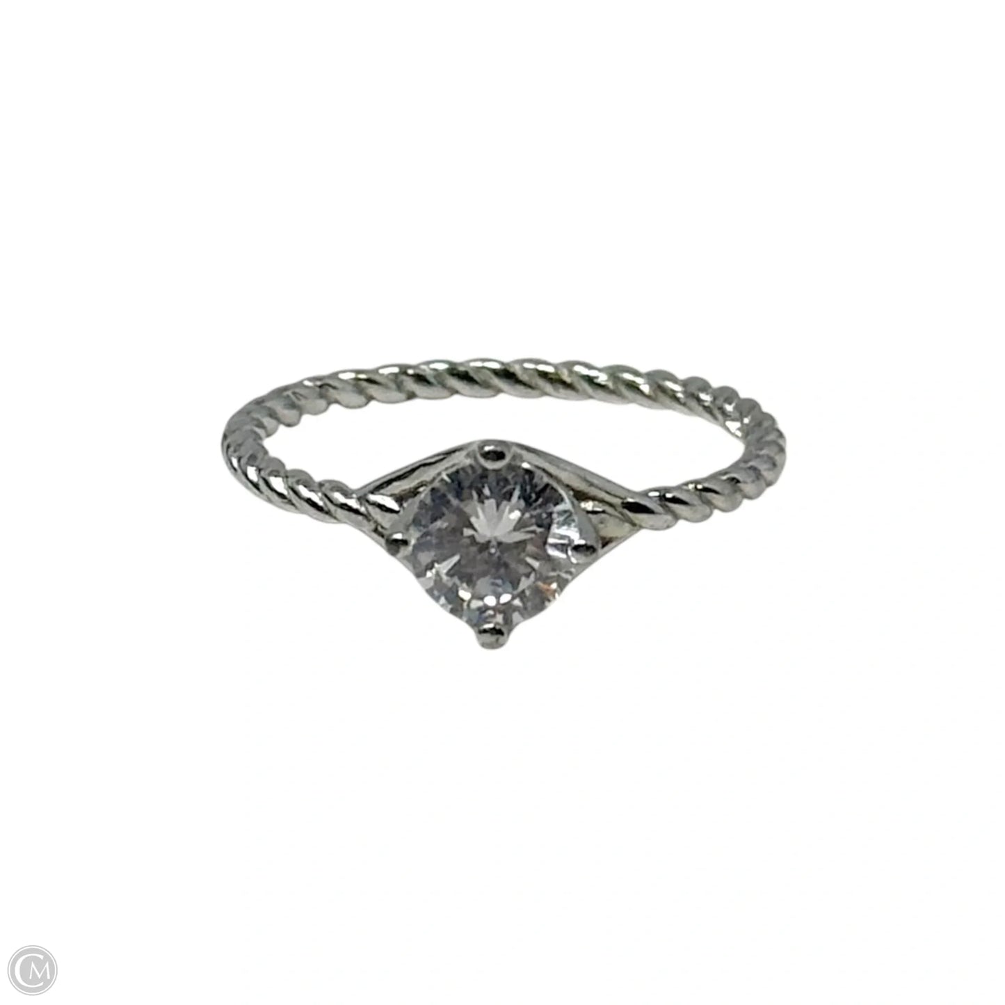 CZ  Rope Band Ring Sterling Silver, Size: 8