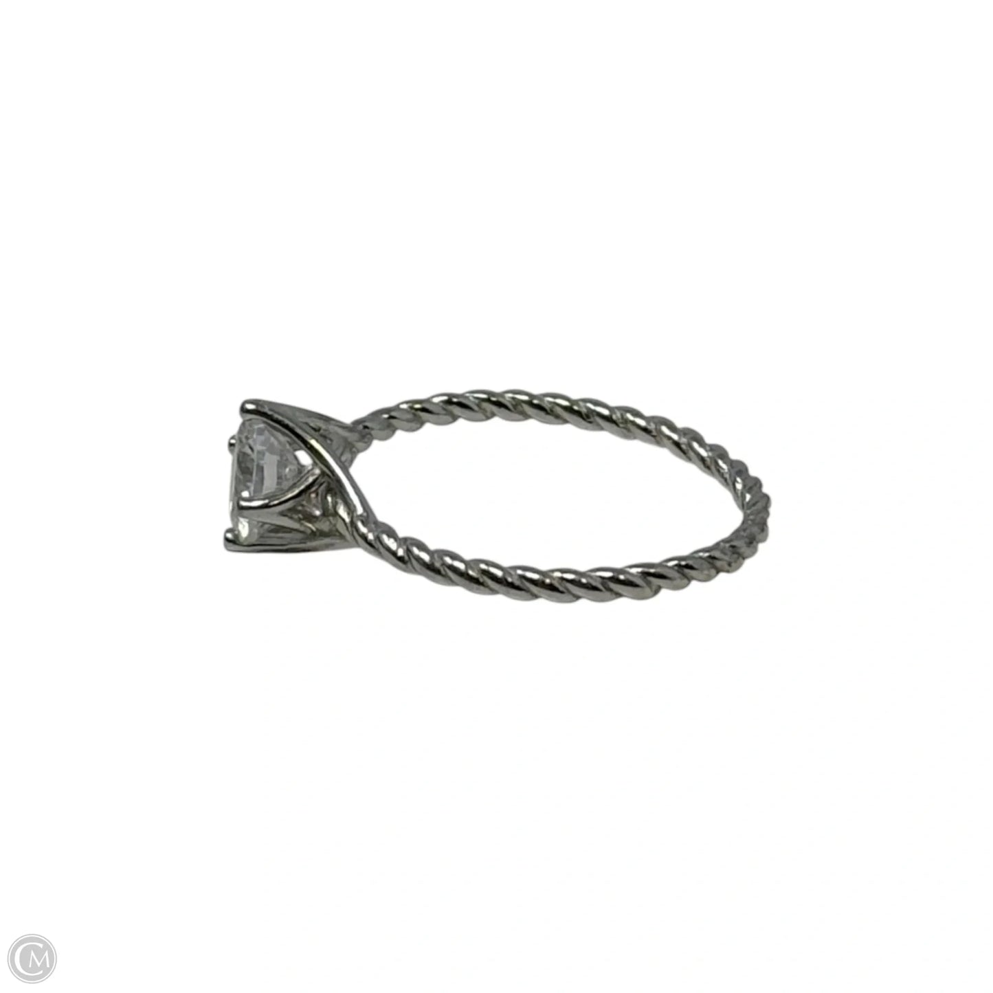 CZ  Rope Band Ring Sterling Silver, Size: 8