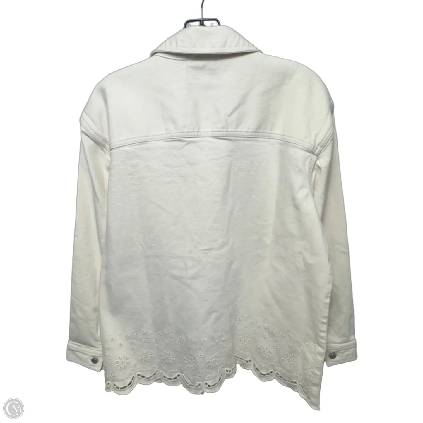 Jacket Denim By Loft In Cream Denim, Size: M