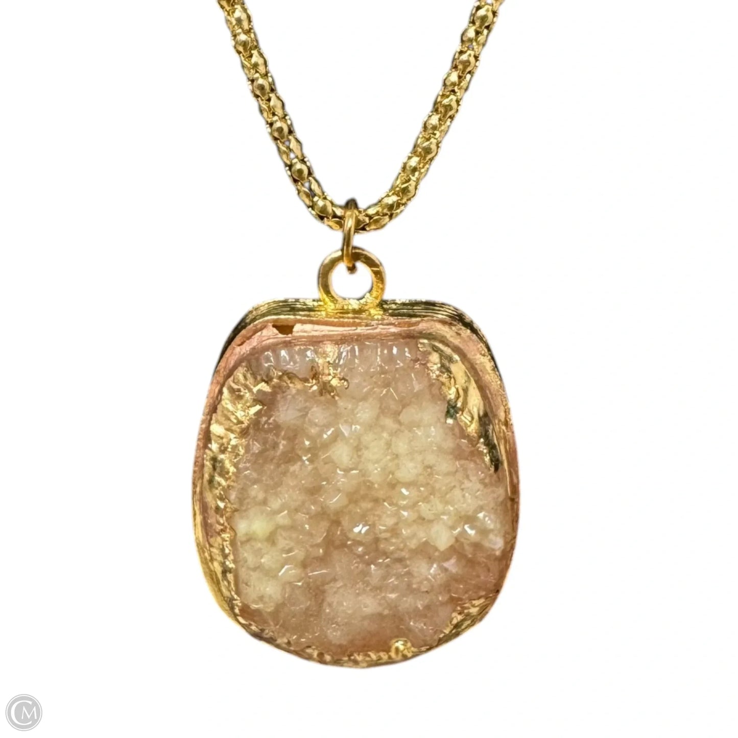Faux Druzy Long Necklace Pendant