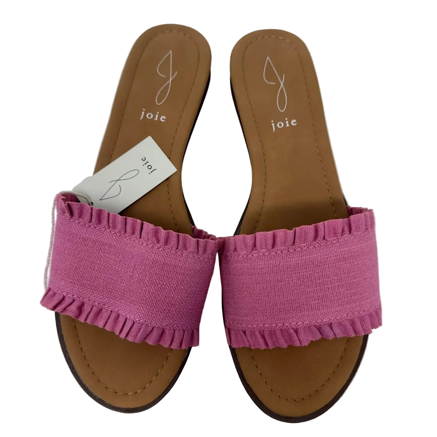 Ruffle Mini Wedge Sandals By Joie In Pink, Size: 8.5