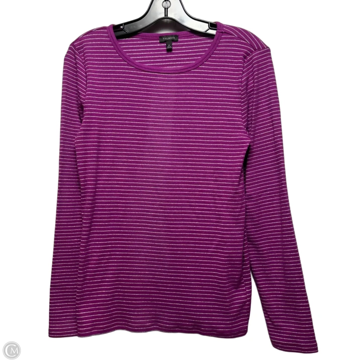Top Long Sleeve By Talbots In Striped Pattern, Size: M
