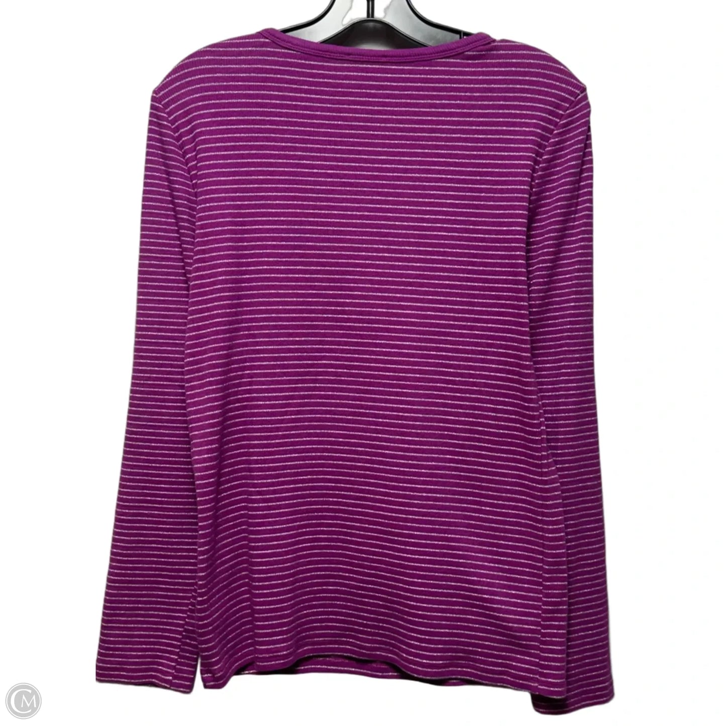 Top Long Sleeve By Talbots In Striped Pattern, Size: M