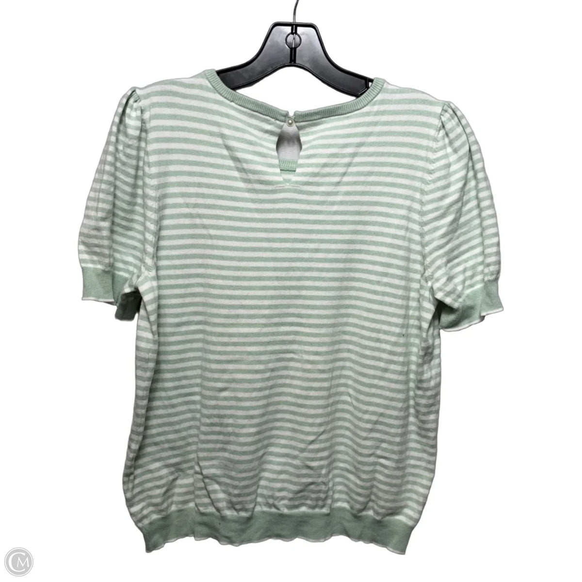 Top Short Sleeve By Cece In Striped Pattern, Size: L