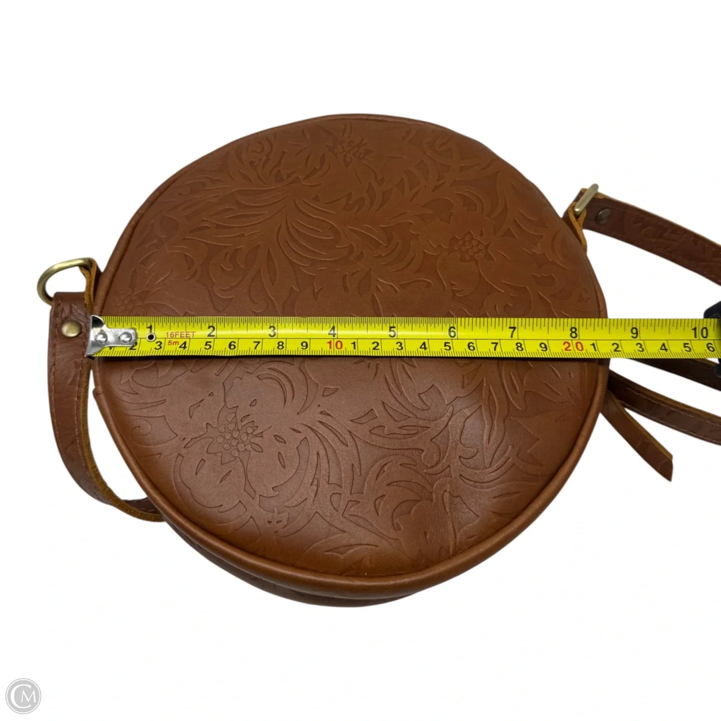 Embossed Circle Crossbody Leather By Portland Leather, Size: Medium