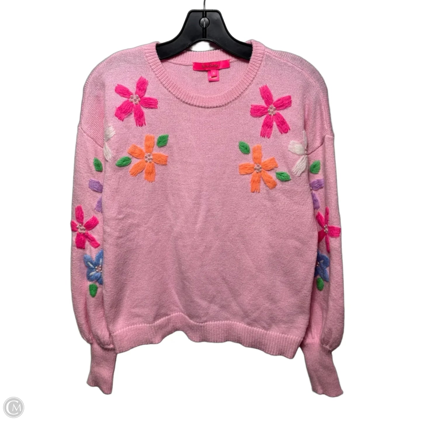 Sweater Designer By Lilly Pulitzer In Pink & Floral, Size: S