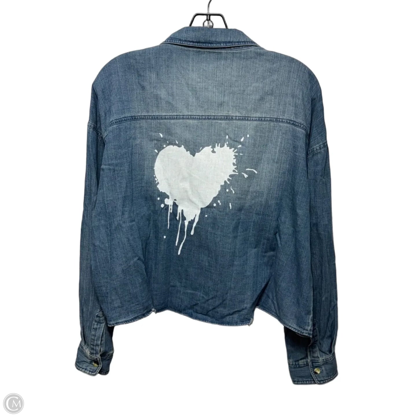 Top Long Sleeve By Lisa Todd In Blue Denim, Size: M