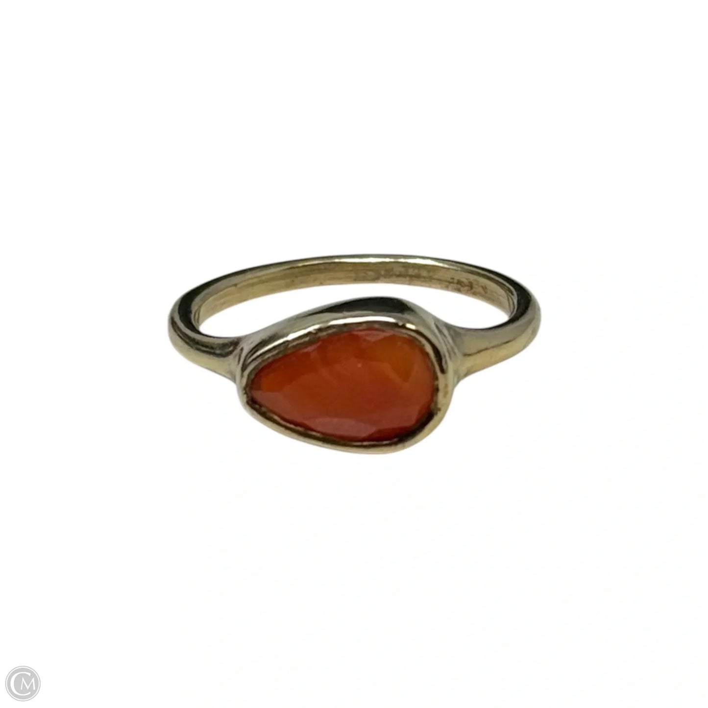 Orange Gem Ring Sterling Silver, Size: 8