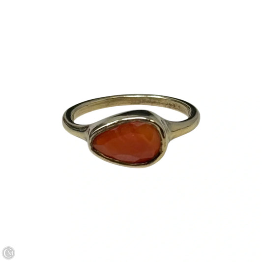 Orange Gem Ring Sterling Silver, Size: 8