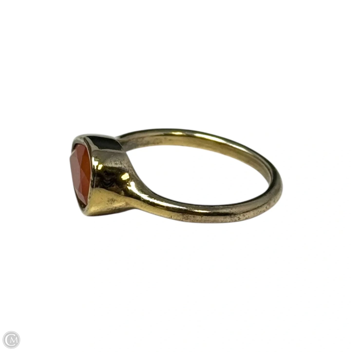 Orange Gem Ring Sterling Silver, Size: 8