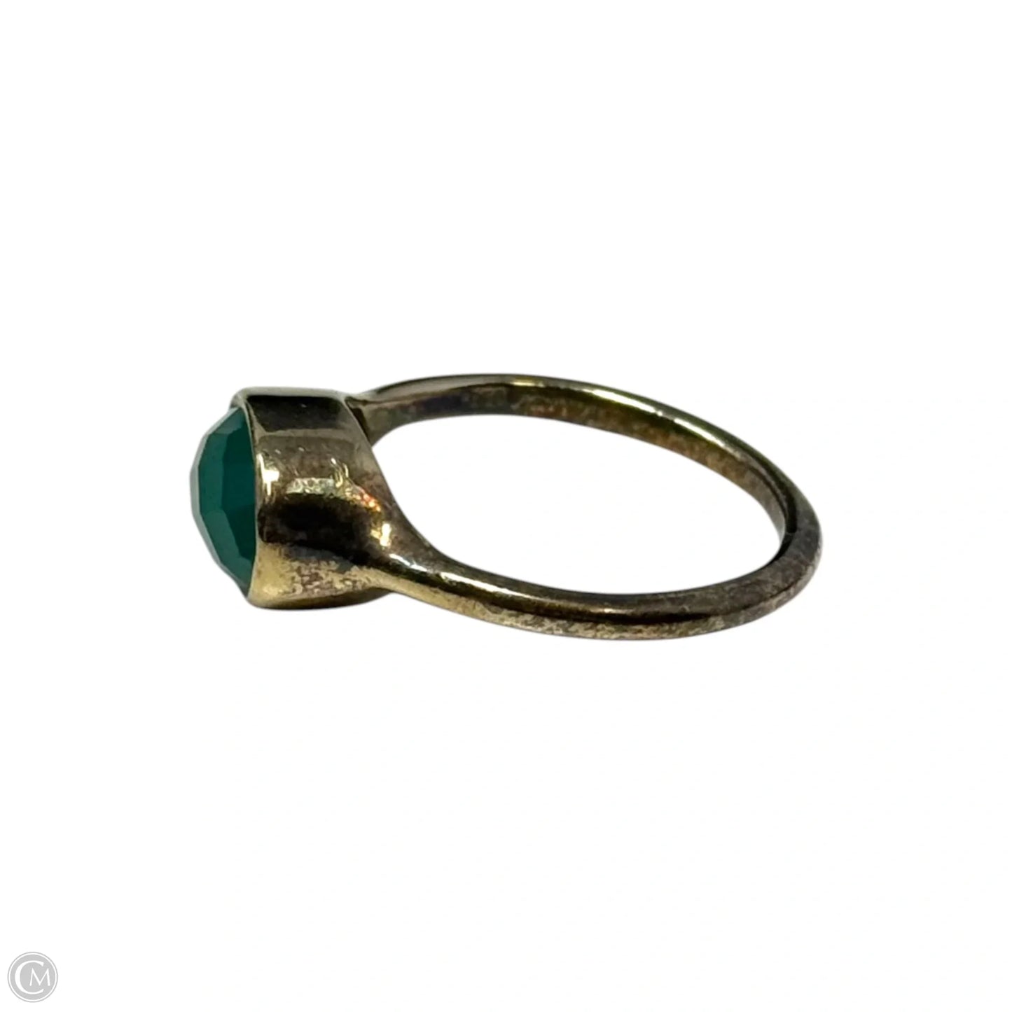 Green Gem Ring Sterling Silver, Size: 8