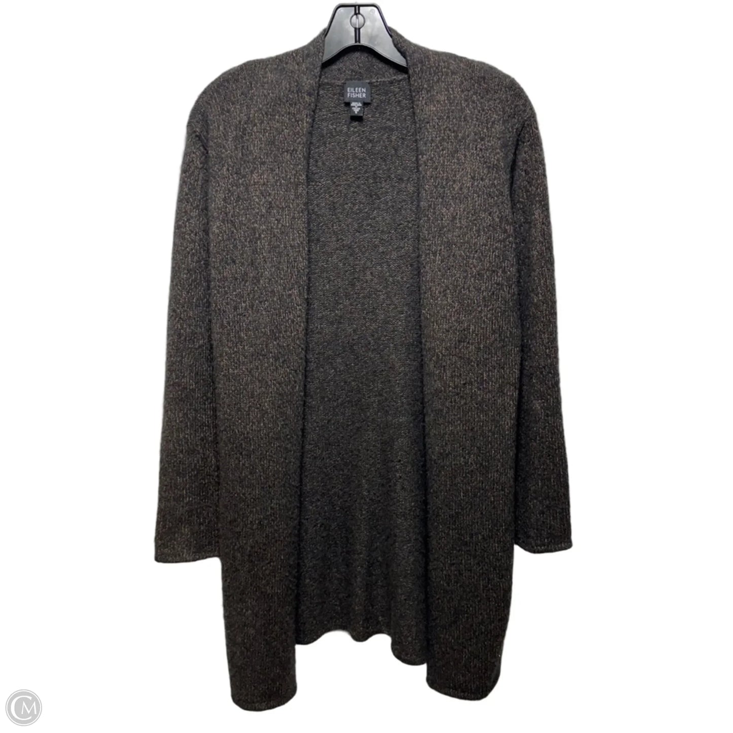Wool Blend Sweater Cardigan By Eileen Fisher In Brown, Size: S