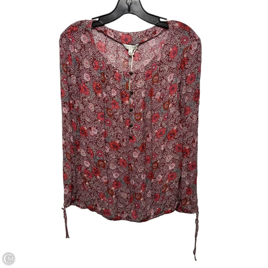 Top Long Sleeve By Lucky Brand In Floral Print, Size: M