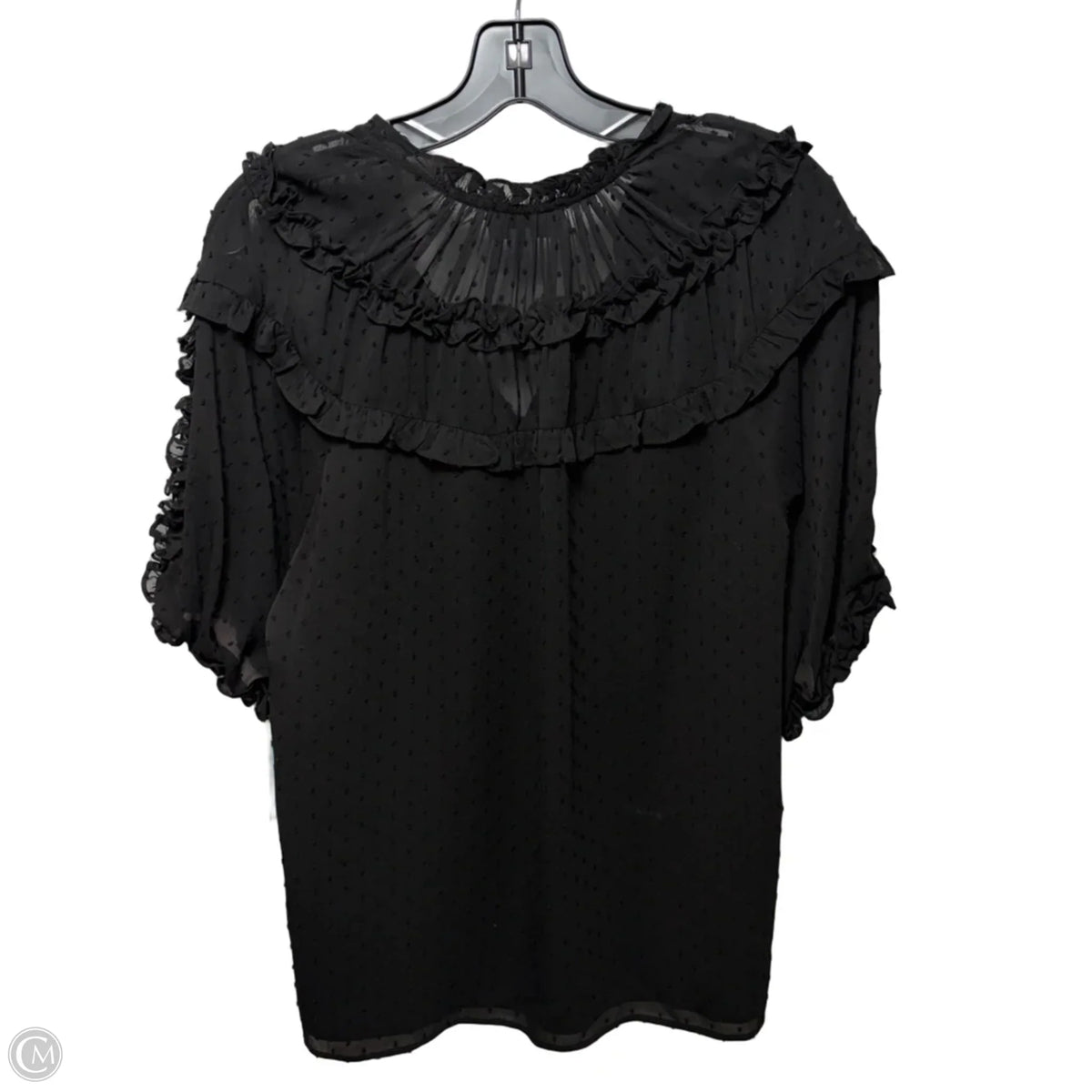 Top Short Sleeve By Cece In Black, Size: L