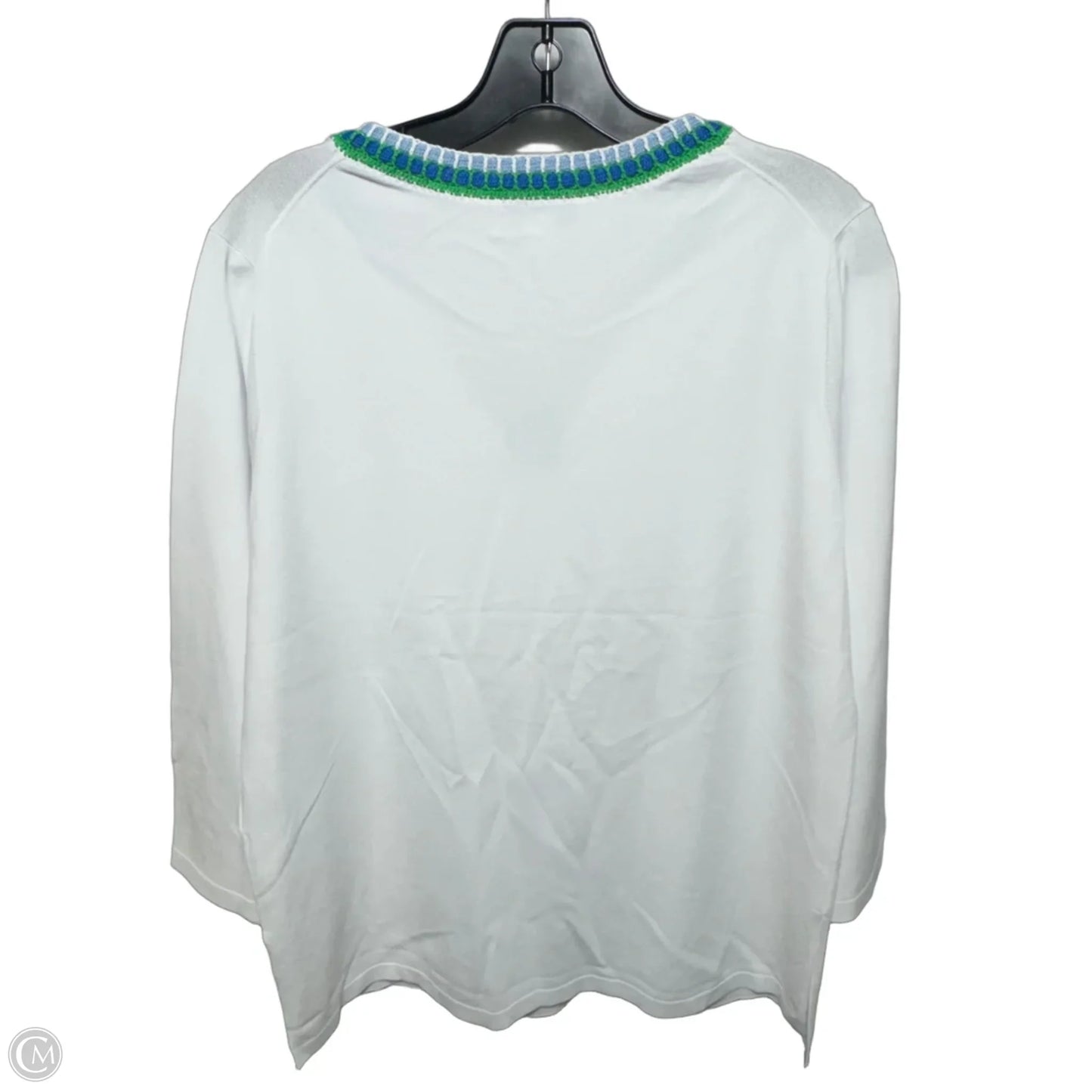 Top Long Sleeve By Per Se In White, Size: L