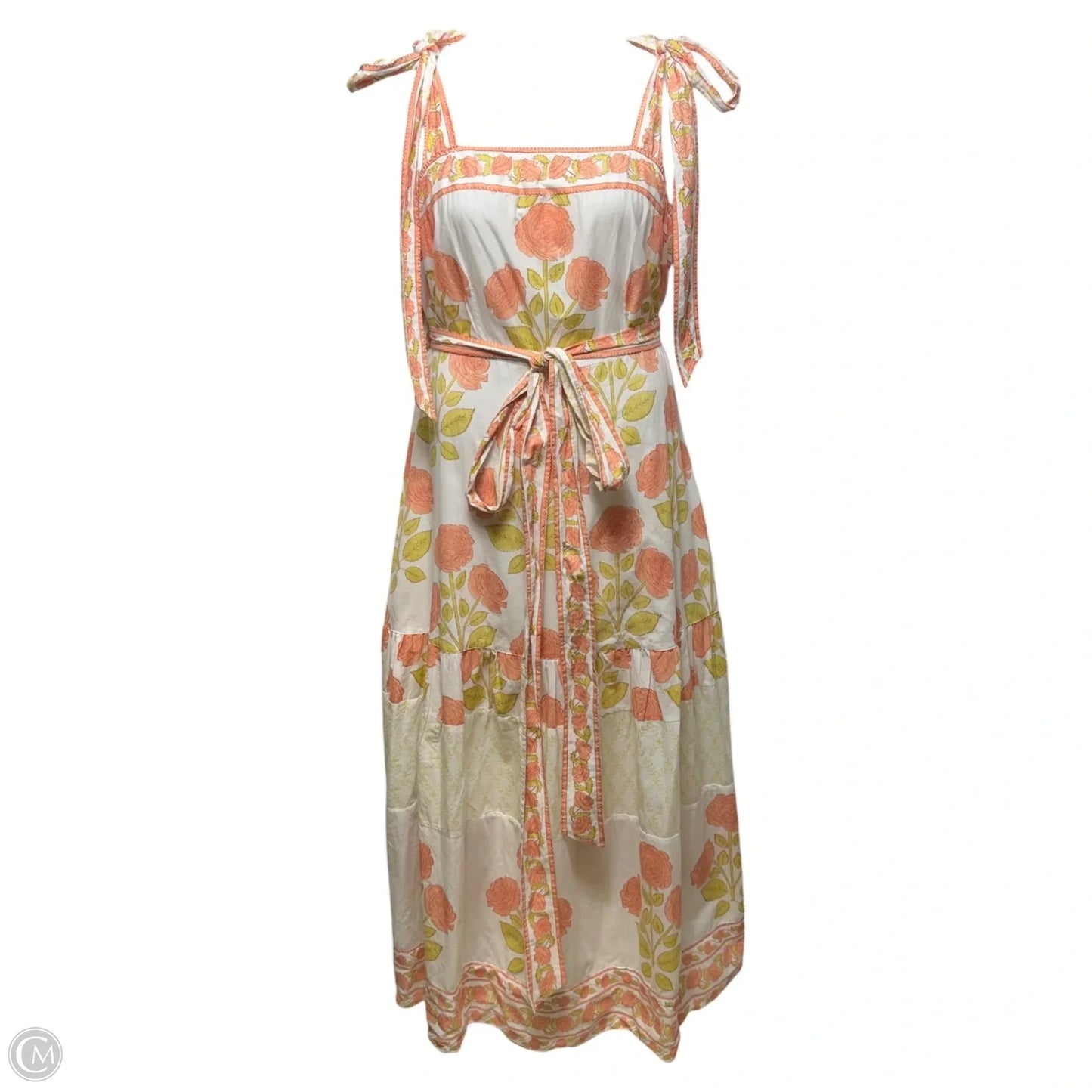 Printed Tie Strap Dress Casual Maxi By Sue Sartor In Floral Print, Size: 1X