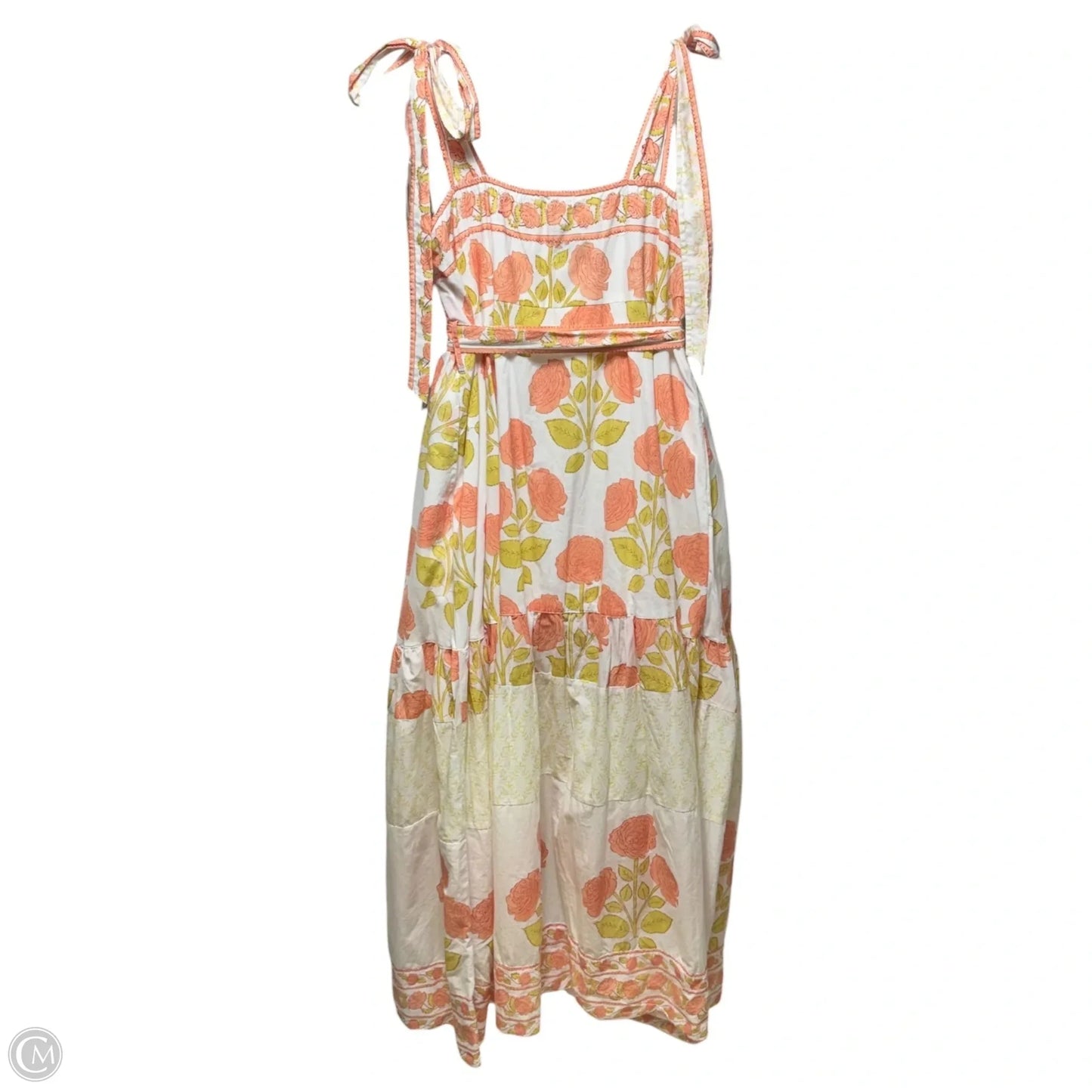 Printed Tie Strap Dress Casual Maxi By Sue Sartor In Floral Print, Size: 1X