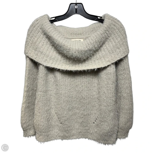 Foldover Sweater By Fashion On Earth In Grey, Size: L