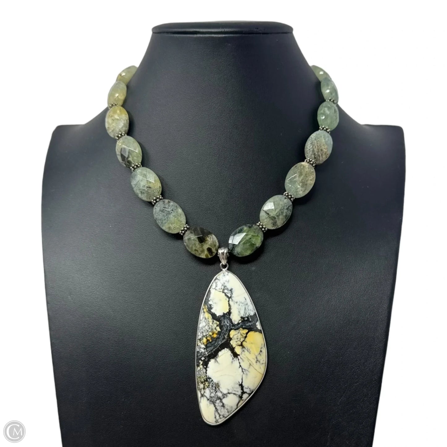 Faceted Stone Bead Statement Necklace