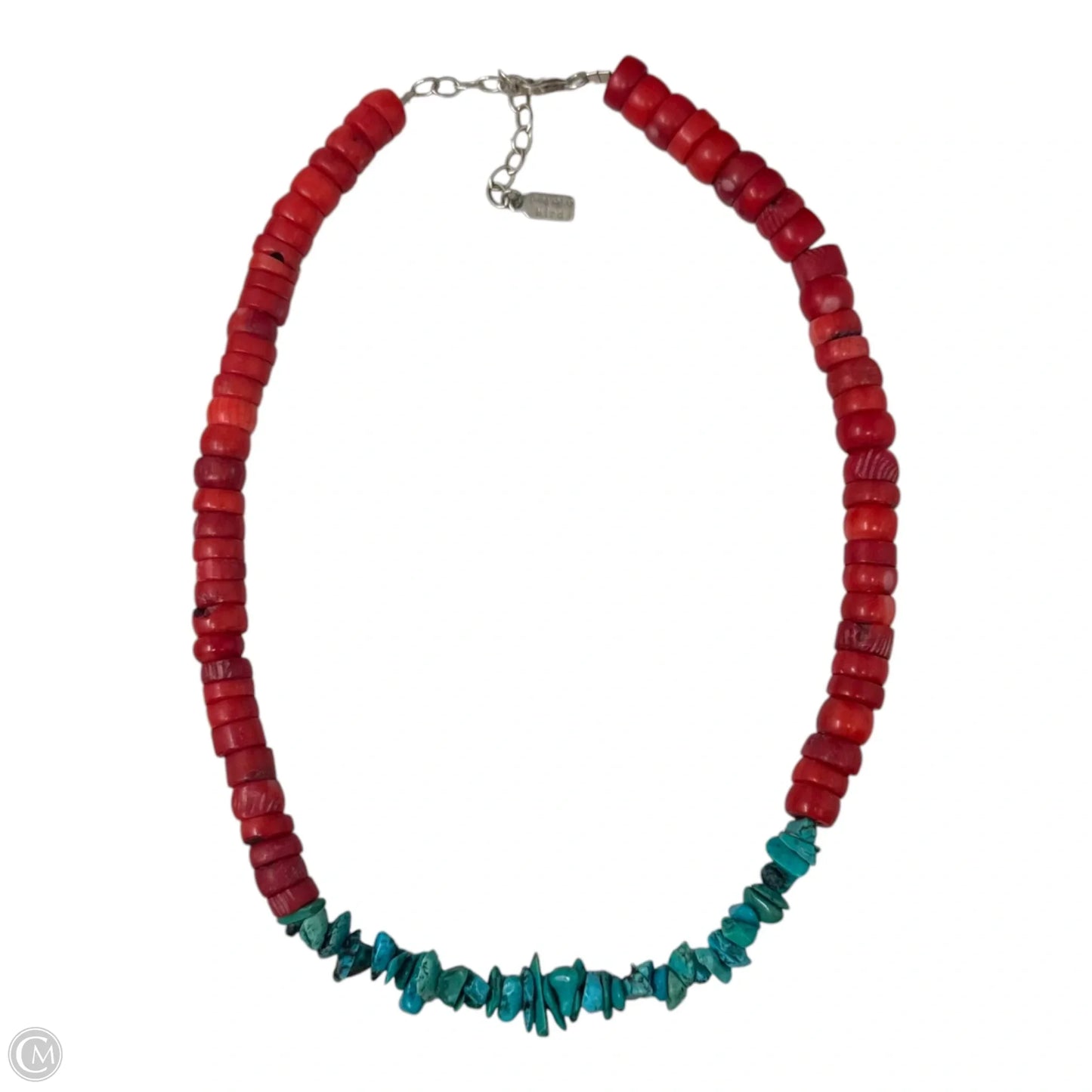 Coral & Turquoise Chip Necklace By Peyote Bird