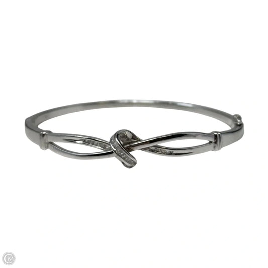 Baguette Diamond Knot Hinged Bracelet Sterling Silver