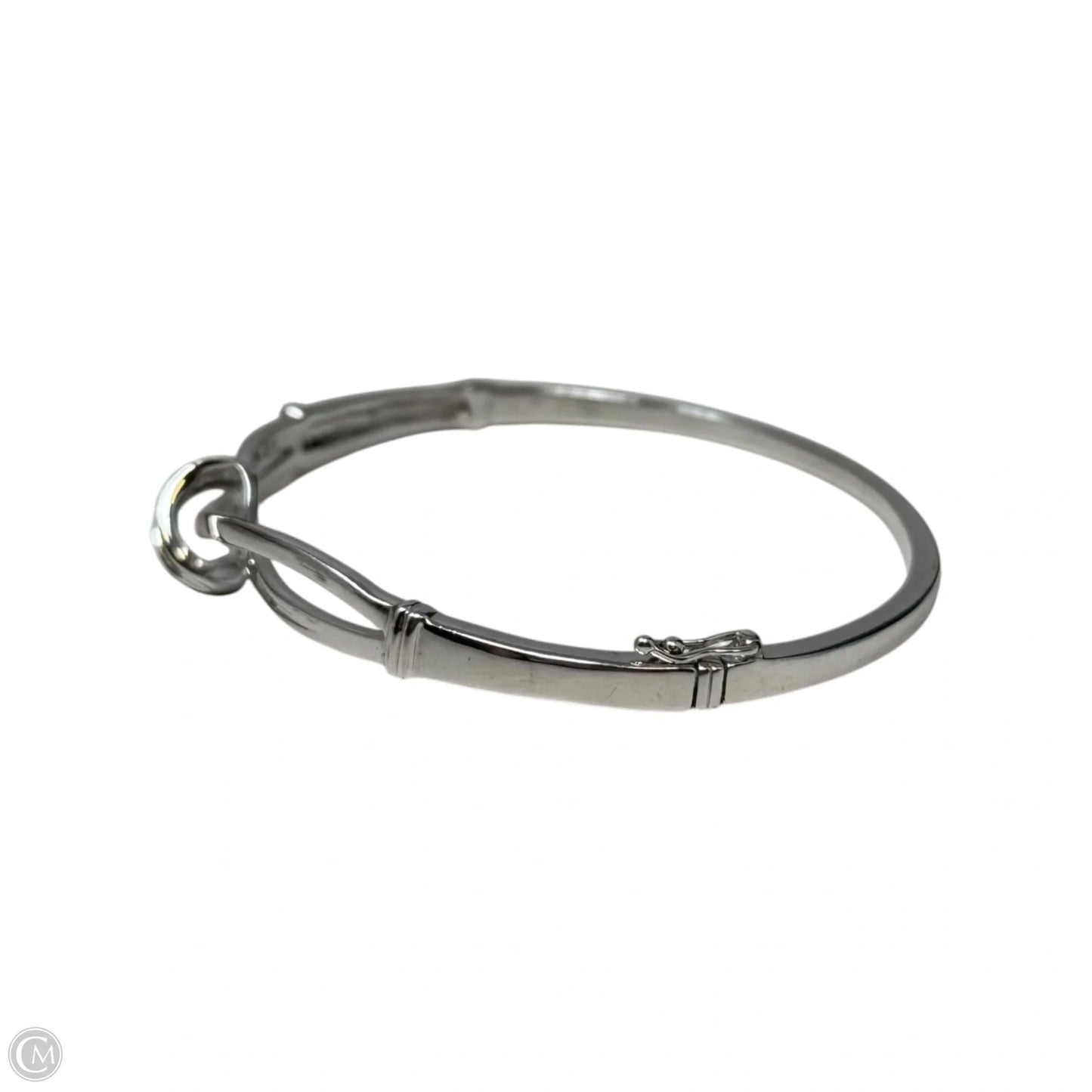 Baguette Diamond Knot Hinged Bracelet Sterling Silver