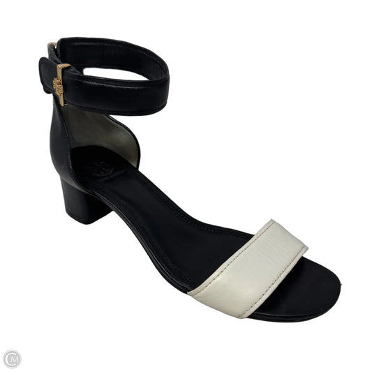 Tana Colorblock City Sandals Designer By Tory Burch In Black & White, Size: 8