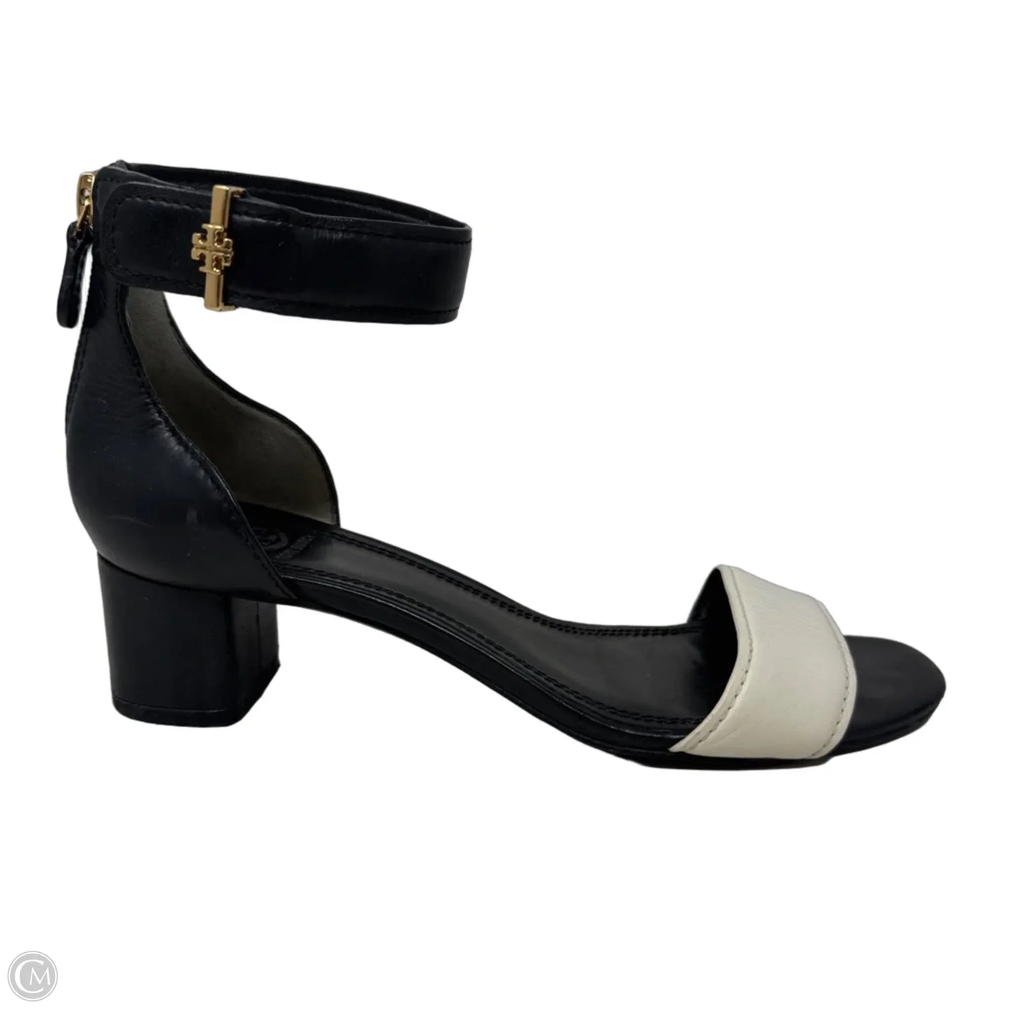 Sandals Designer By Tory Burch In Black & White, Size: 8