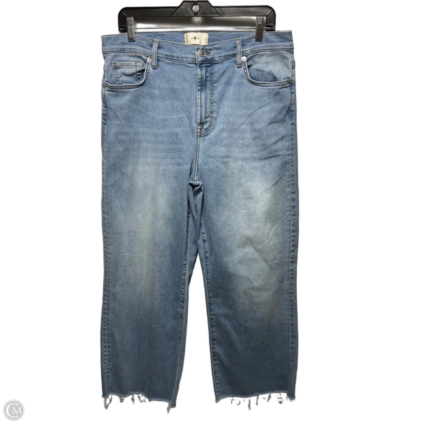 Jeans Wide Leg By 7 For All Mankind In Blue Denim, Size: 14/32