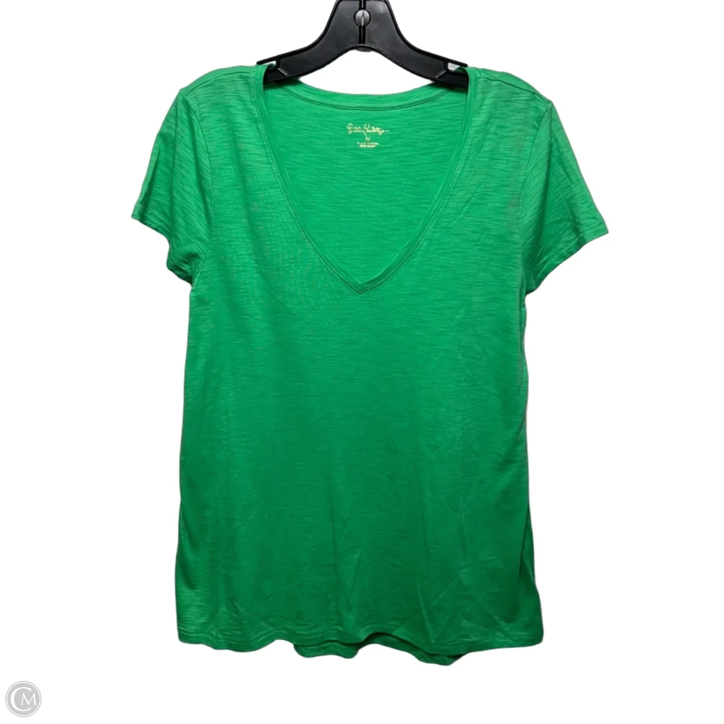 Top Short Sleeve Designer By Lilly Pulitzer In Green, Size: M