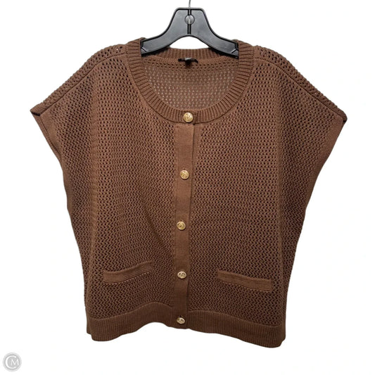Vest Sweater By Talbots In Brown, Size: Xl