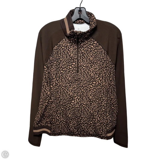 Athletic Top Long Sleeve Collar By T By Talbots In Brown, Size: Xl