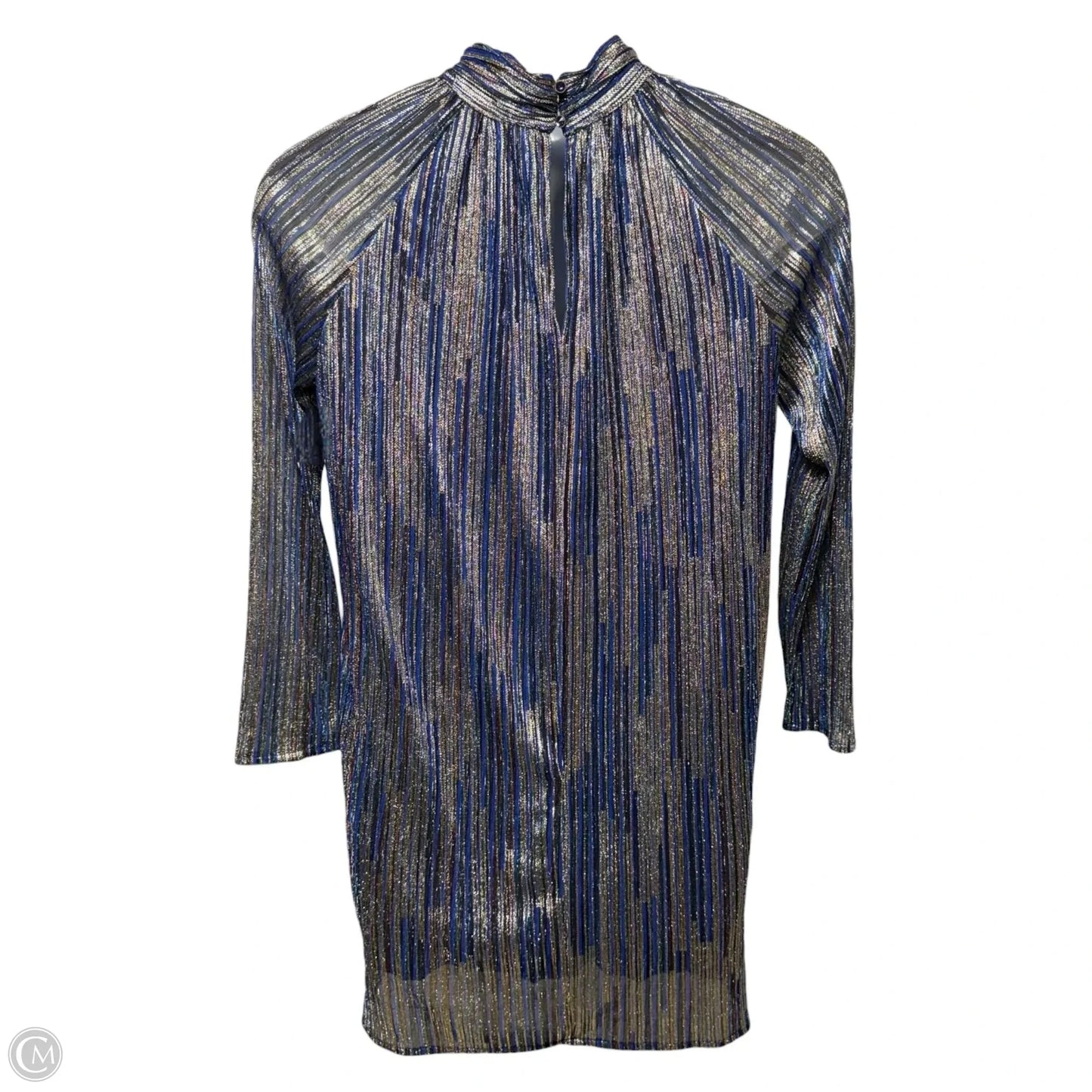 Metallic Dress Casual Short By Traffic People In Striped Pattern, Size: M