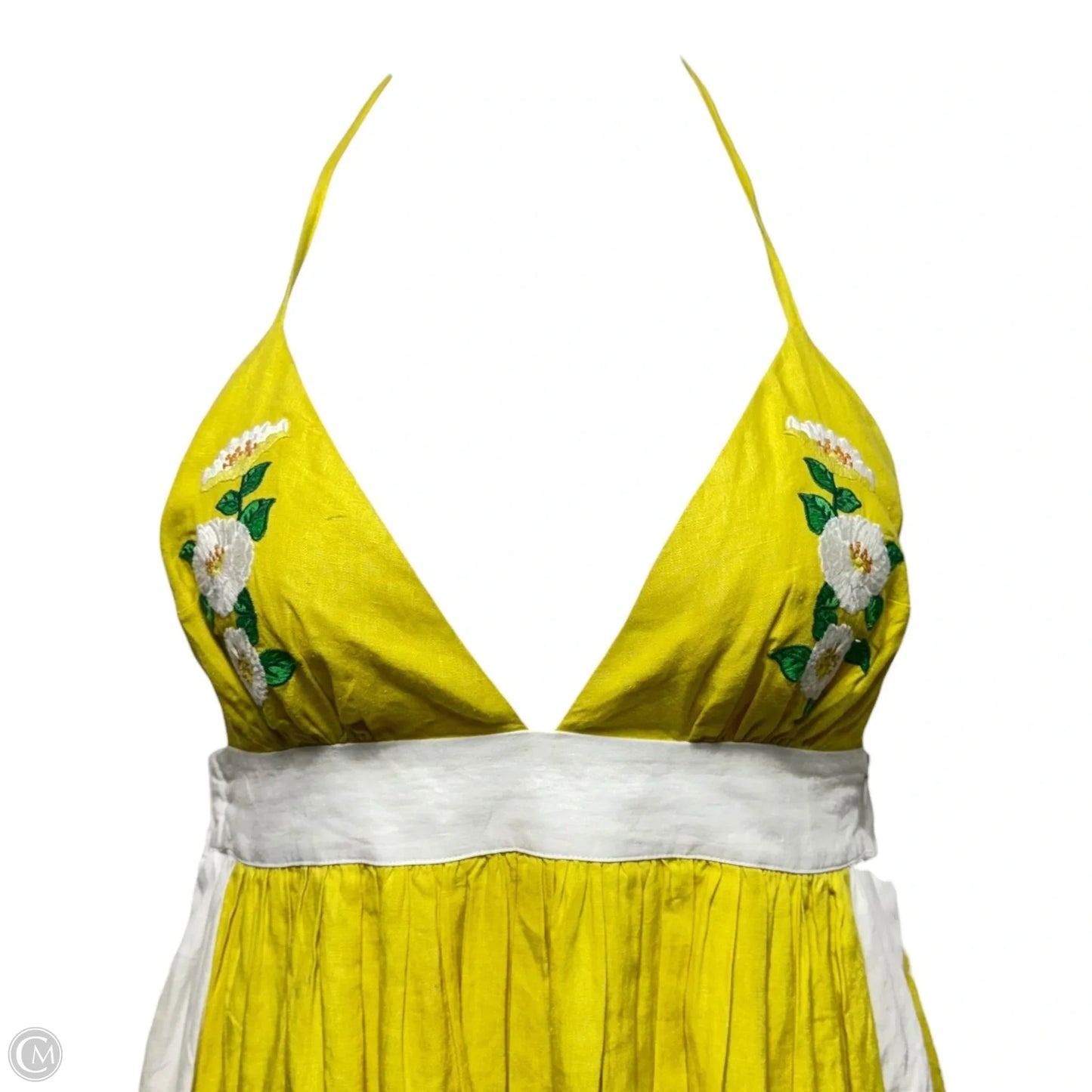 Yamile Linen Dress Casual Maxi By Fanm Mon In Yellow, Size: M