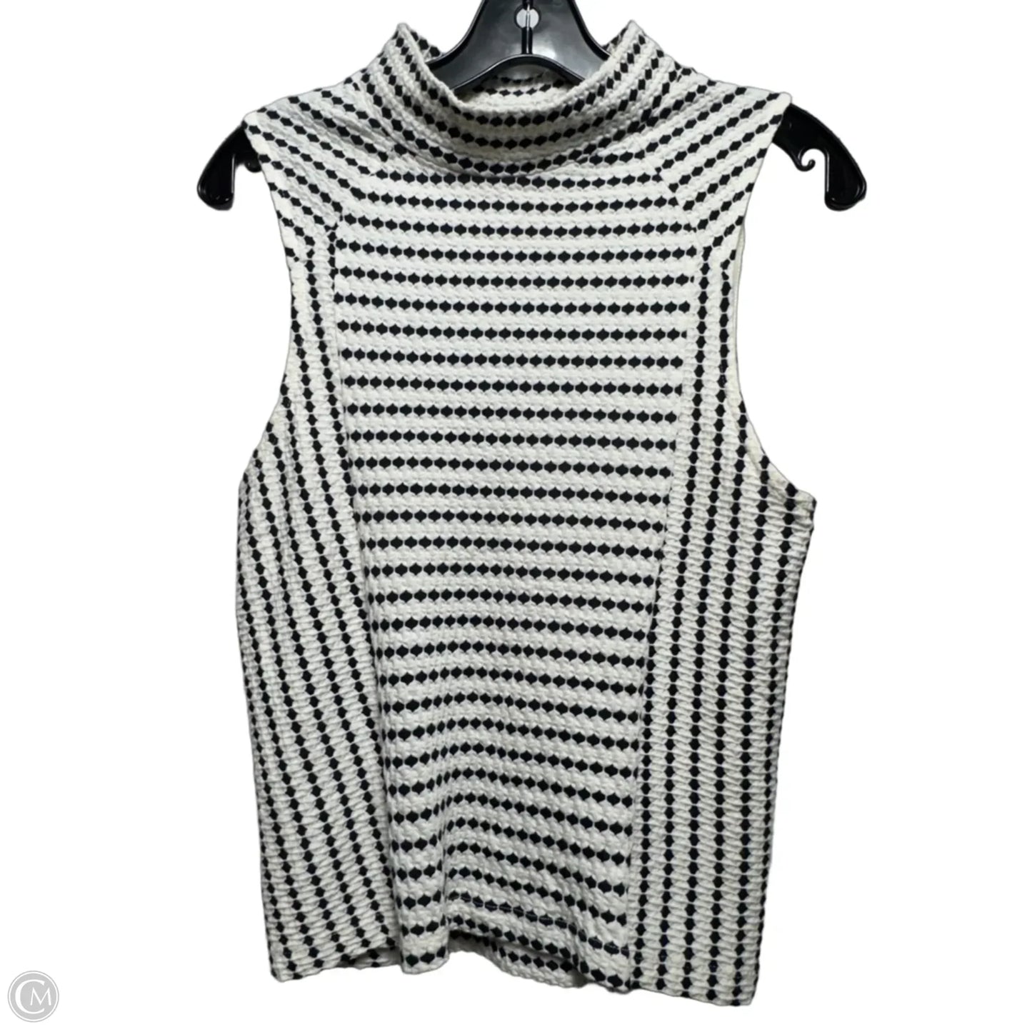 Top Sleeveless By Maeve In Black & White, Size: S
