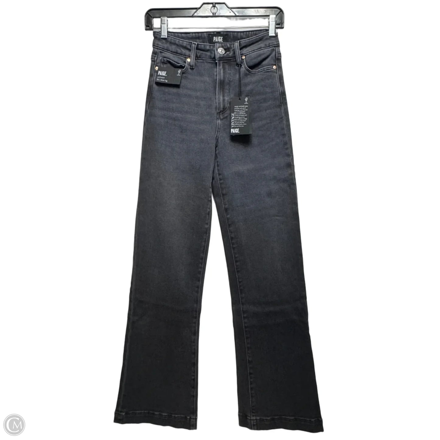 Jeans Wide Leg By Paige In Black Denim, Size: 0