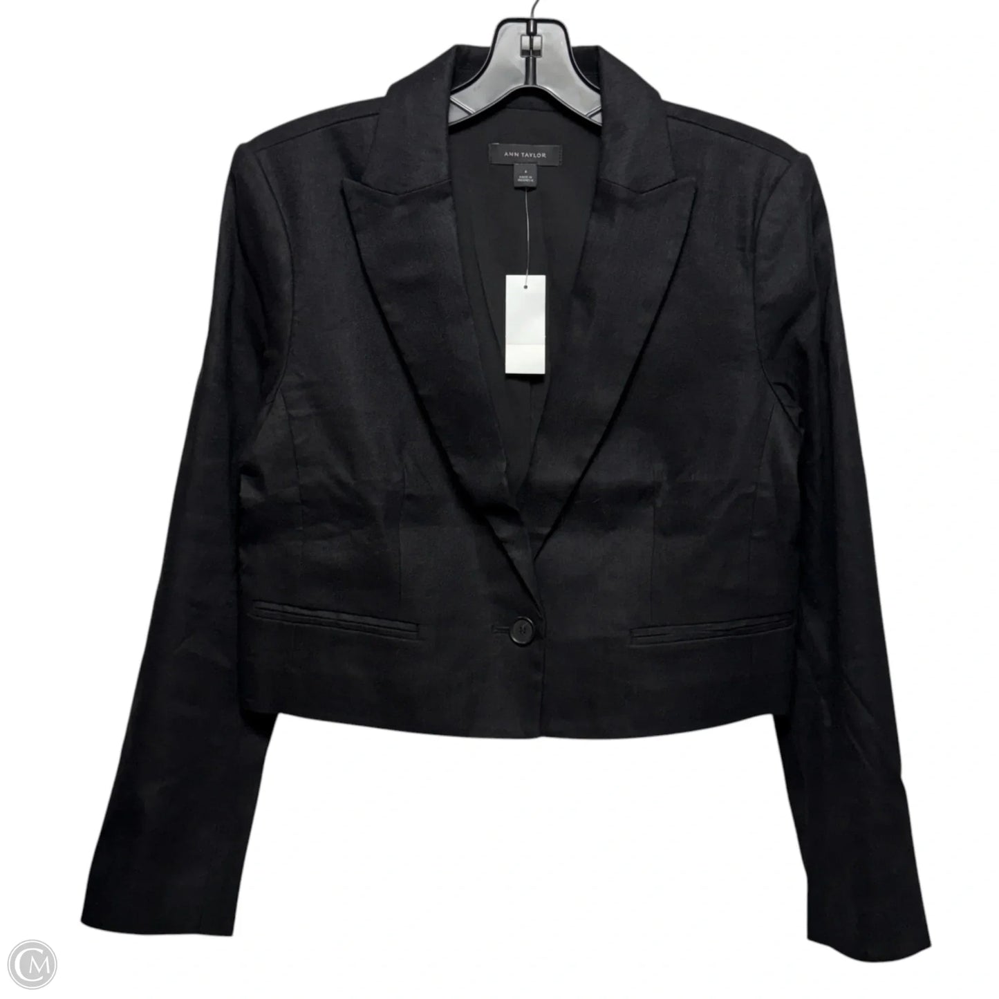 Cropped Blazer By Ann Taylor In Black, Size: 4