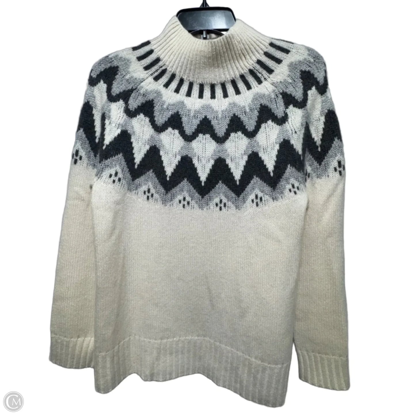 Cashmere Sweater By J. Crew In Cream & Grey, Size: Xs