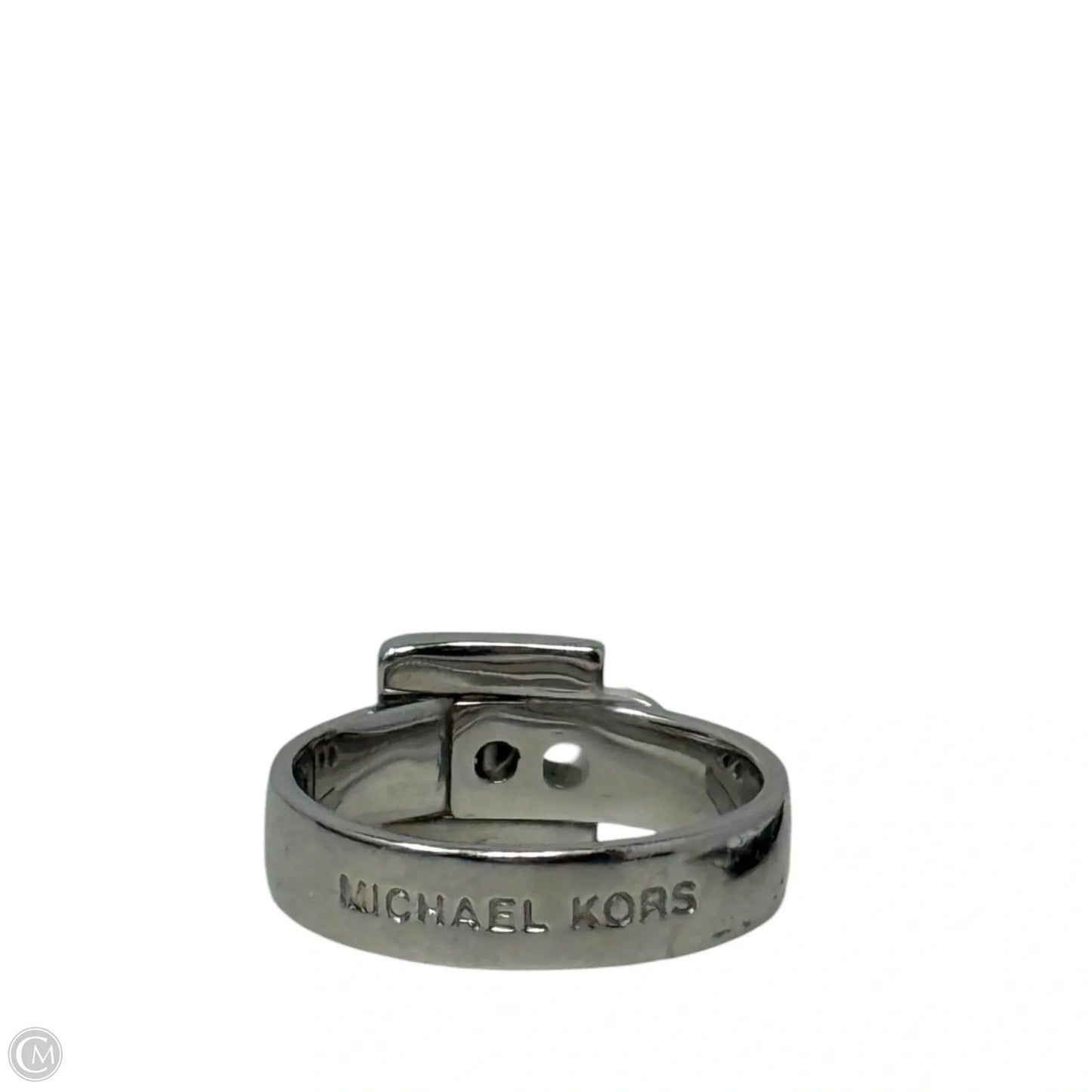 Silver Tone Belt Band Ring By Michael By Michael Kors, Size: 7
