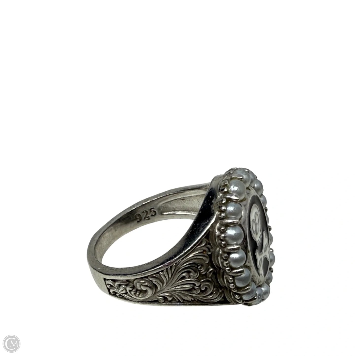 Sterling Silver Skull & Crossbones Ring, Size: 7