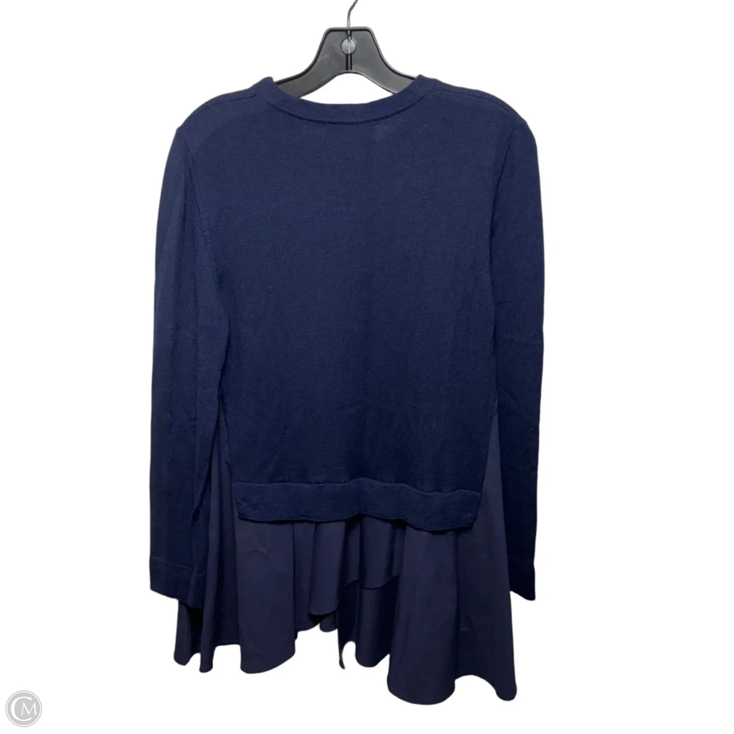 Italian Layered Wool Knit Sweater By Meimeij In Blue, Size: 10 (It 46)