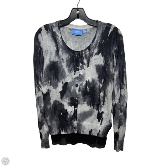 Sweater Cardigan By Simply Vera In Black & Grey, Size: M