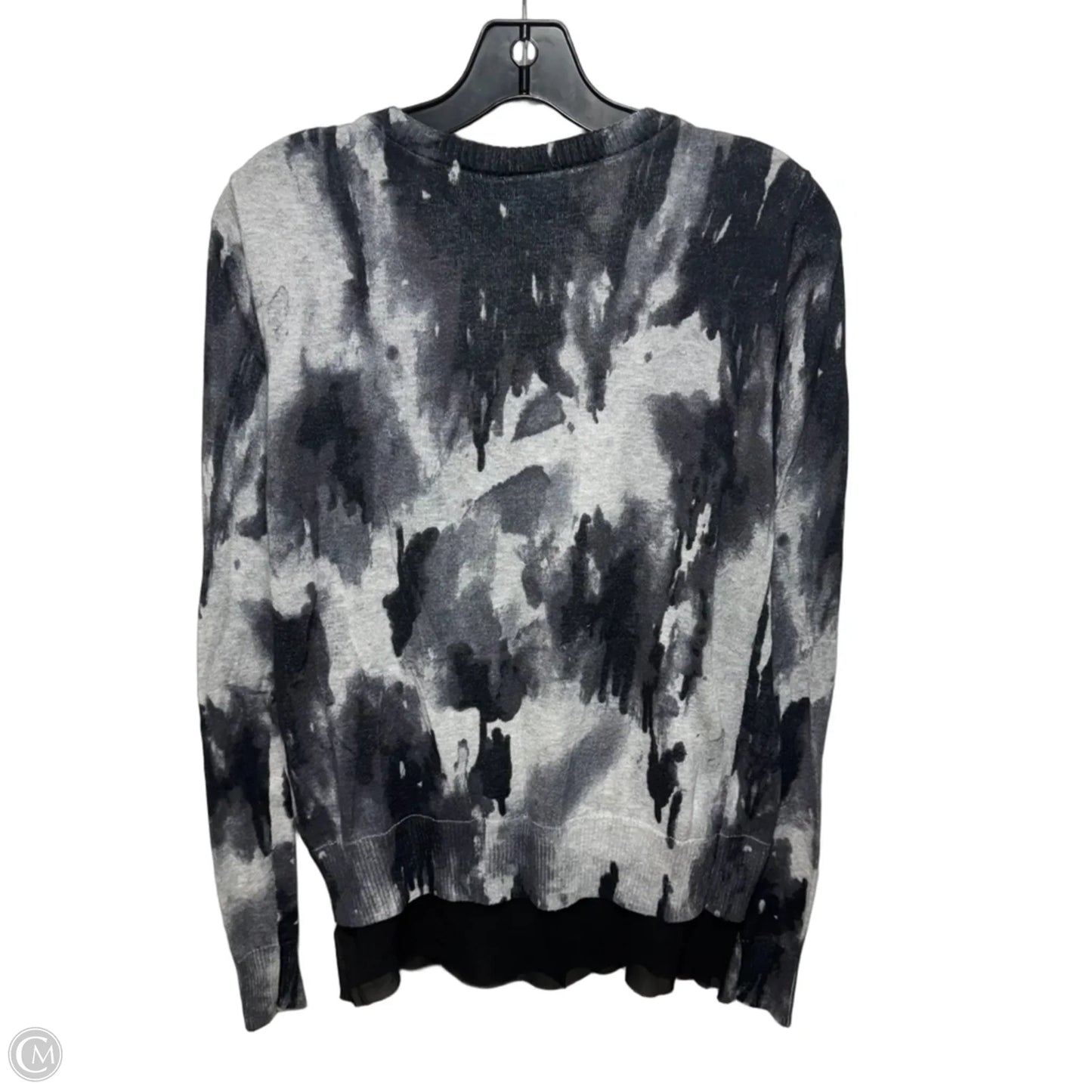 Sweater Cardigan By Simply Vera In Black & Grey, Size: M