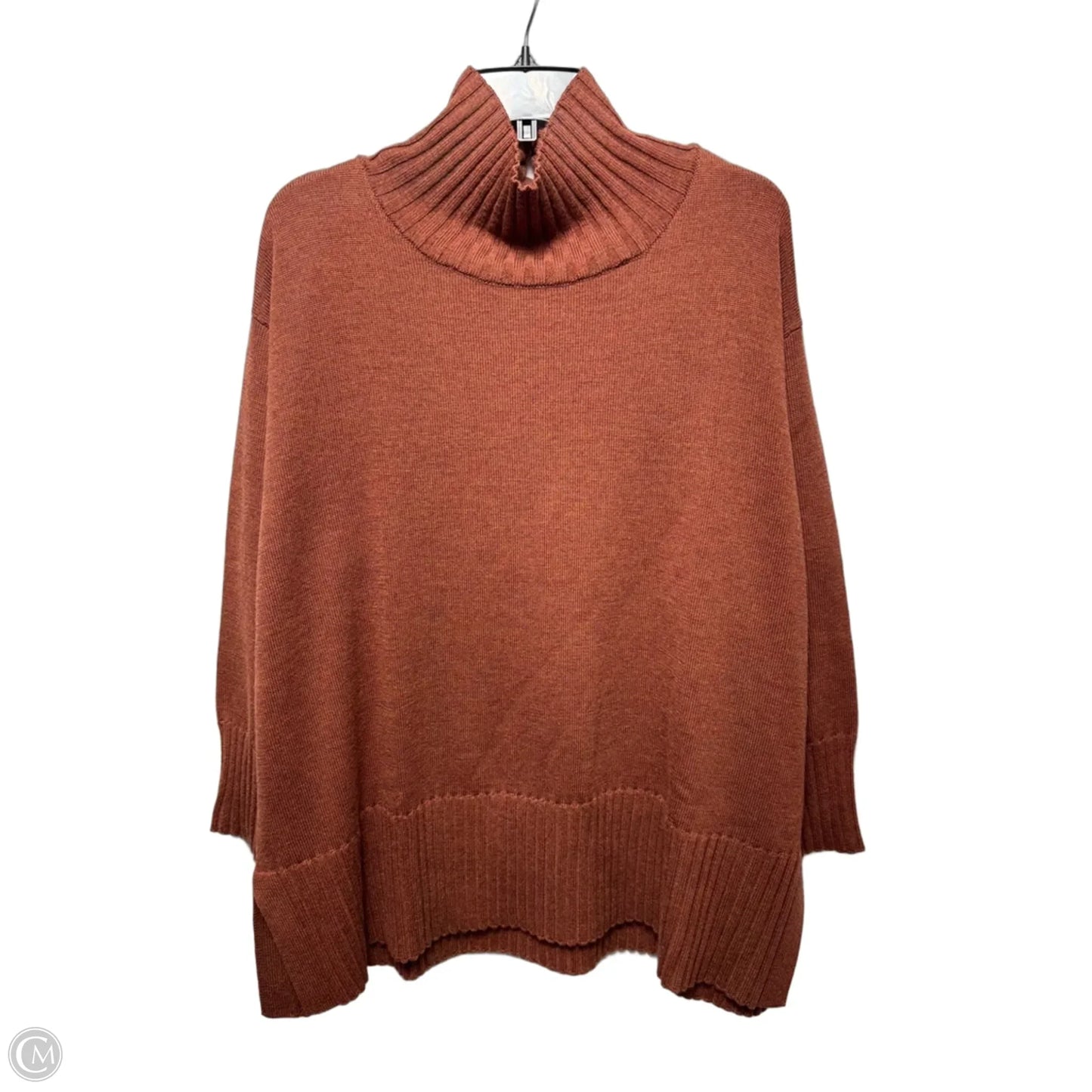 Merino Wool Sweater By Eileen Fisher In Copper, Size: L (estimated)