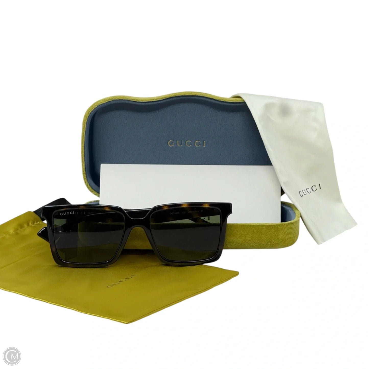 GG1540S-002 Havanna Square Men’s Sunglasses Luxury Designer By Gucci, Size: