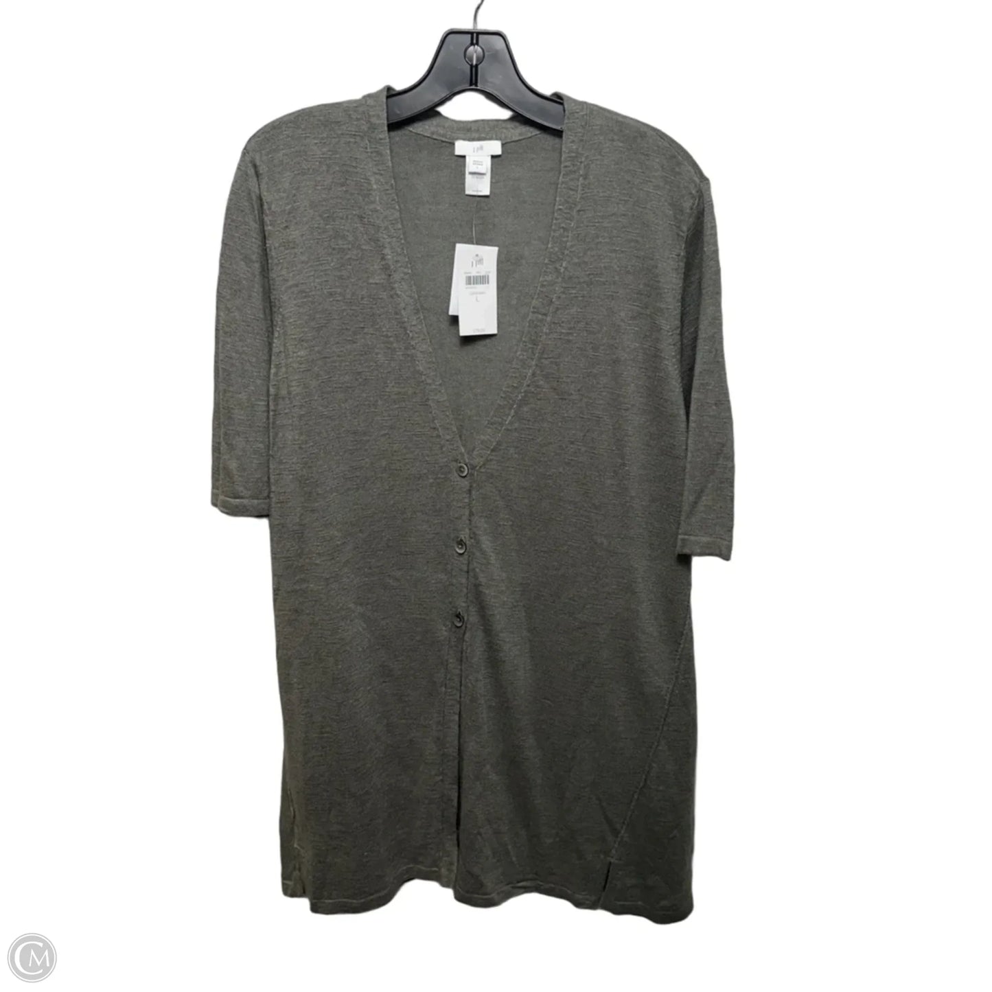 Linen Blend Sweater Cardigan By J. Jill In Green, Size: L