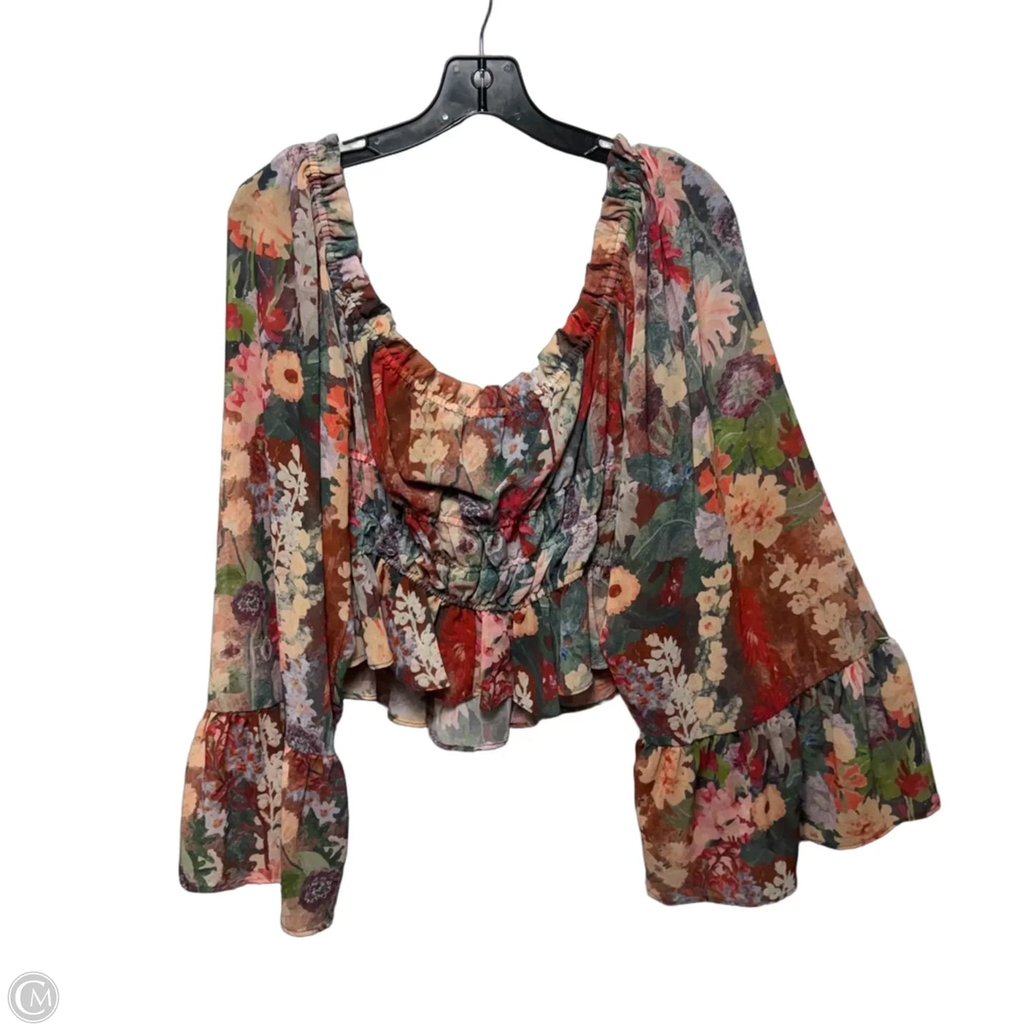 Smocked Puff-Sleeve Blouse By Hutch X Anthropologie In Floral Print, Size: M